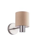 SE21-NM-16-SH3 ADEPT NICKEL MATT WALL LAMP BROWN SHADE+ HOMELIGHTING 77-8301